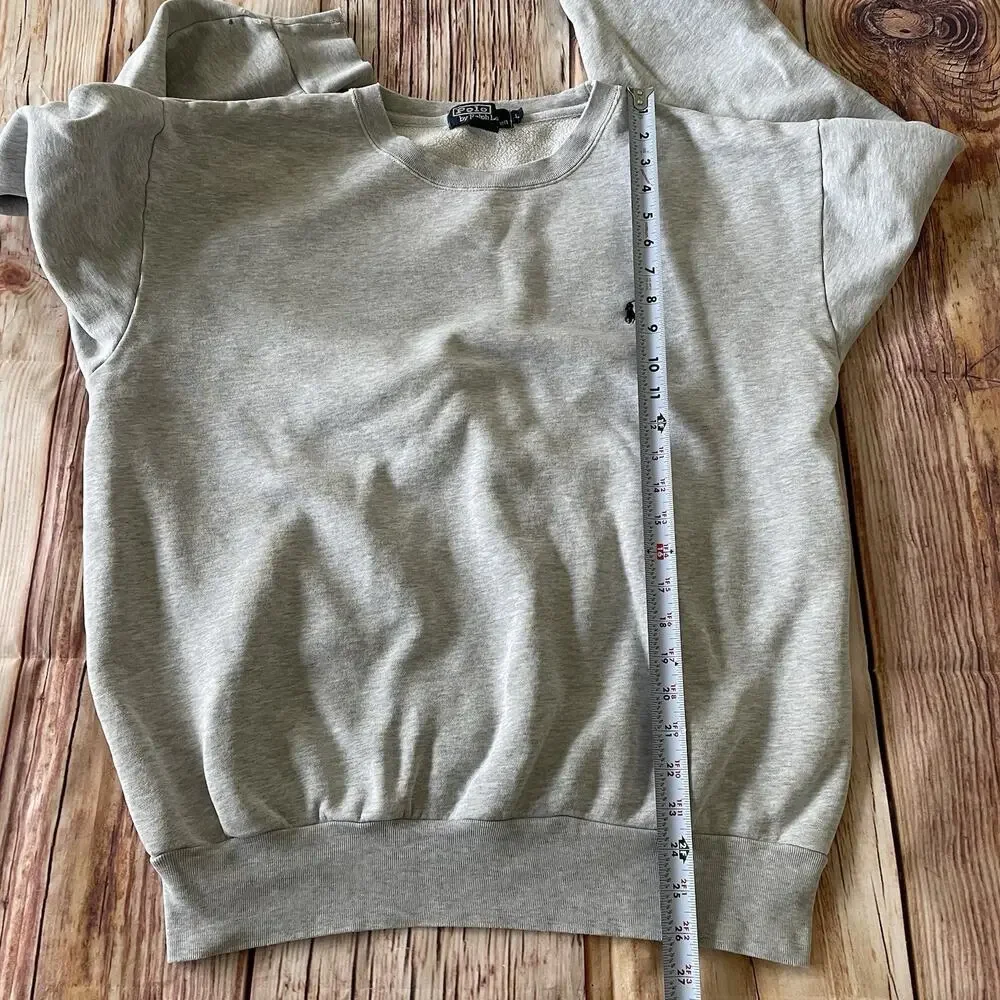Vintage Polo Ralph Lauren Grey Sweatshirt Men’s Size Large Casual Y2K 90s**
